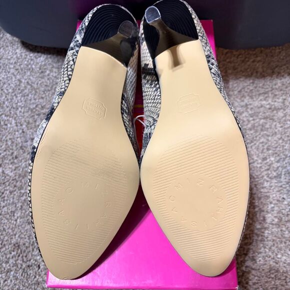 Isaac-Mizrahi Women's 10 Snakeskin Brown Black Print Heels Y2K 2000's Glam - Picture 5 of 8